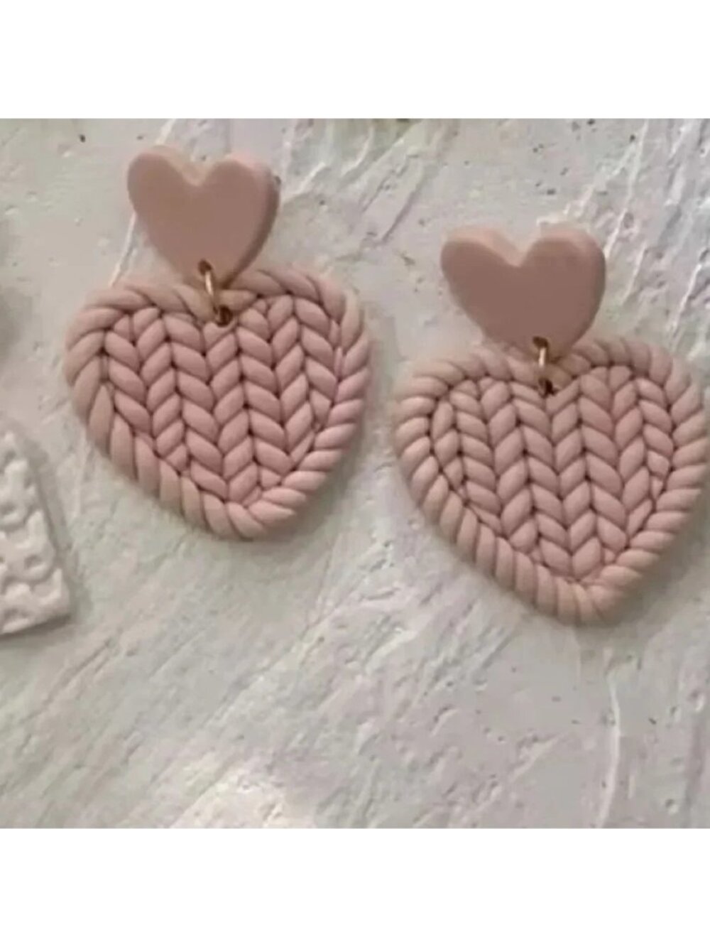 Fiona Soft Pink Resin Heart Earrings